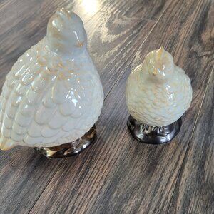 Set of Two Ceramic Quail Birds Decor NWOT (One Large & One Small)